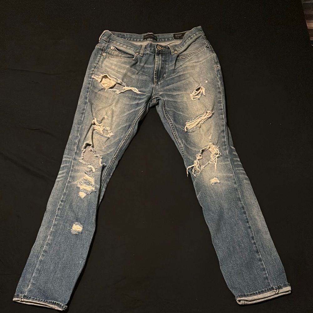 Distressed Blue Jeans